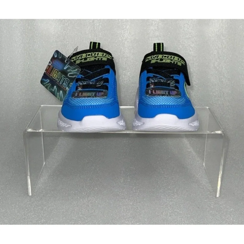 S Lights By Skechers Meteor‎ Krendox Sneakers Stretch Laces Toddler Boy Size 5